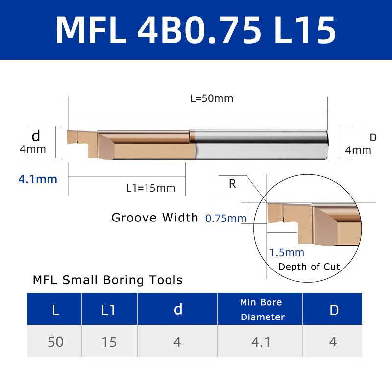 4051 MFR tungsten steel end face slot cutter, small diameter inner hole boring cutter, hard integral alloy small hole end face CNC MFL turning tool holder Shandong Denso Pricision Tools Co.,Ltd.